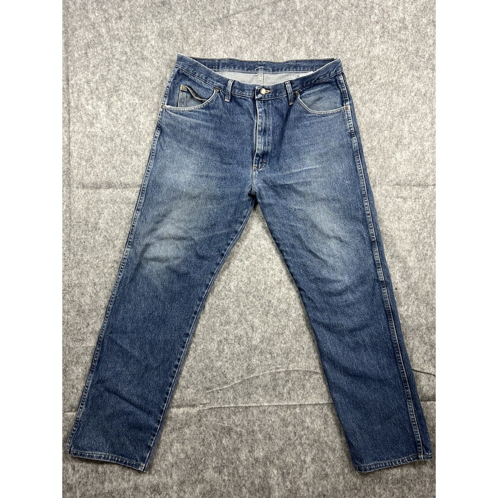 Wrangler Five Star Men's Regular Fit Straight Leg Medium Wash Jeans Size 38x34